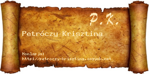 Petróczy Krisztina névjegykártya